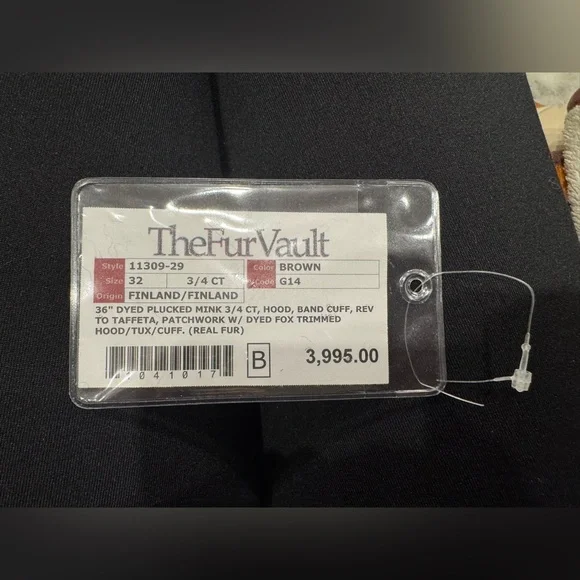 MACY’S FUR VAULT REVERSIBLE REAL MINK FOX COAT FUR SIZE L LARGE HOOD - Picture 14 of 16